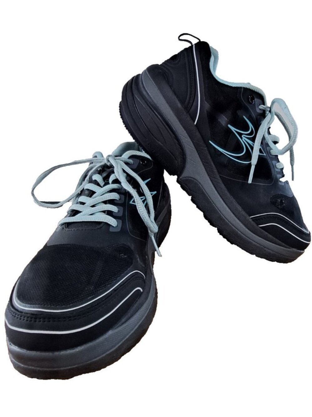 GDefy TB9022 Women's 9.5 Black/Aqua Lace Up Sneakers